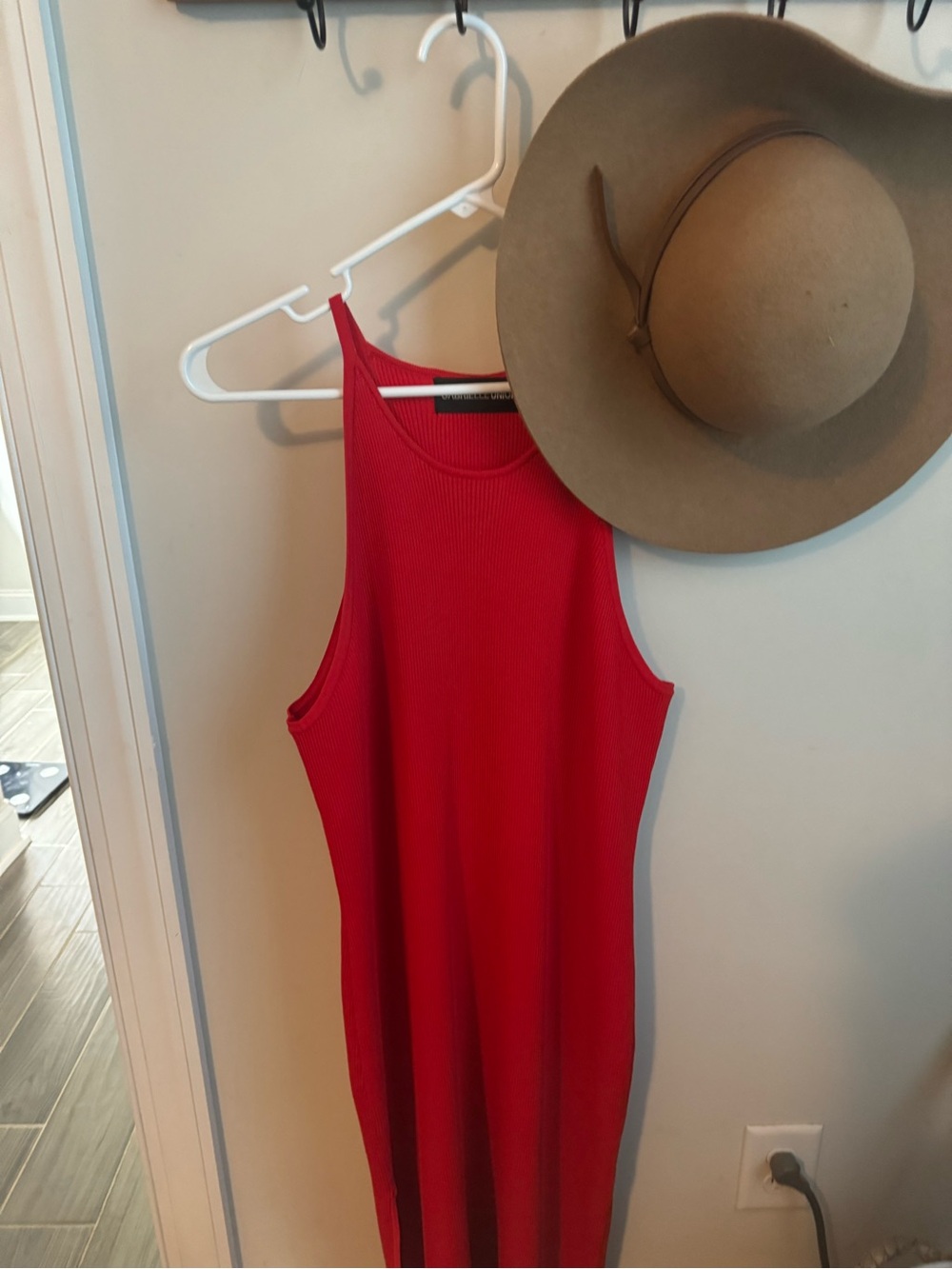 NWT Gabrielle Union NY & Company red halter ribbed dress Size XL